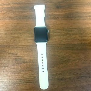 Apple Watch series 3 38MM with black and white bands, charger